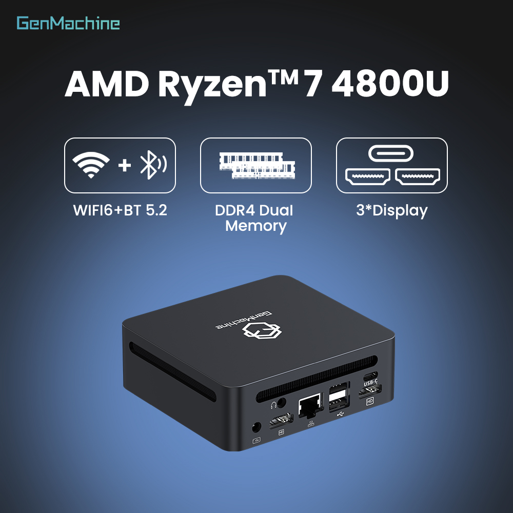 Pc Gaming Amd Ryzen 7 - Мини-ПК GenMachine AMD Ryzen 7 4800U,