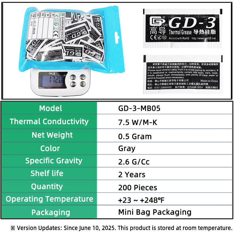 Термопаста GD-3 серая, 0.5 гра – обзор и цена Thermal Paste